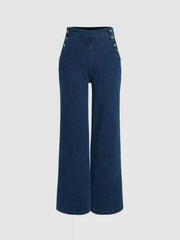 Stretch High Waist Straight Leg Jeans