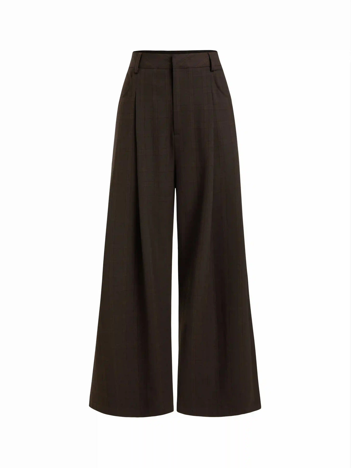 Plaid Low Rise Wide Leg Trousers