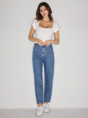 Katherine Stretch Denim High Waist Tapered Jeans