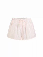 Cotton-blend Striped Bowknot Cami Top & Mid Rise Striped Shorts Set