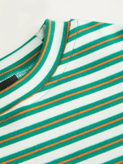 Round Neckline Stripe Short Sleeve Tee