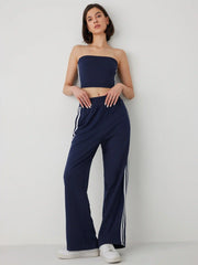 Elastic Waist Contrasting Trim Sweatpants