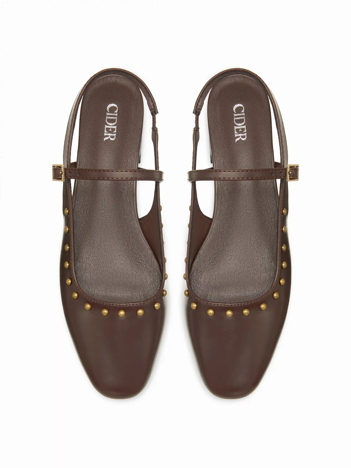 STUDDED SLINGBACK FLATS