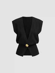 Knit V-Neck Dolman Sleeve Vest