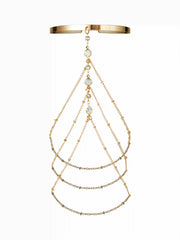 RHINESTONE DECOR MULTI-LAYERED CHAIN OPEN ARM CUFF