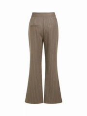 Striped Low Rise Flared Trousers