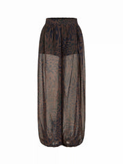 Chiffon Leopard Loose Fit Balloon Pants