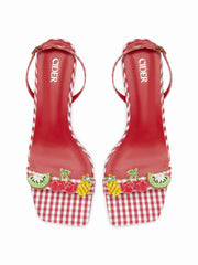 CHERRY & KIWI & PINEAPPLE HEELED SANDALS