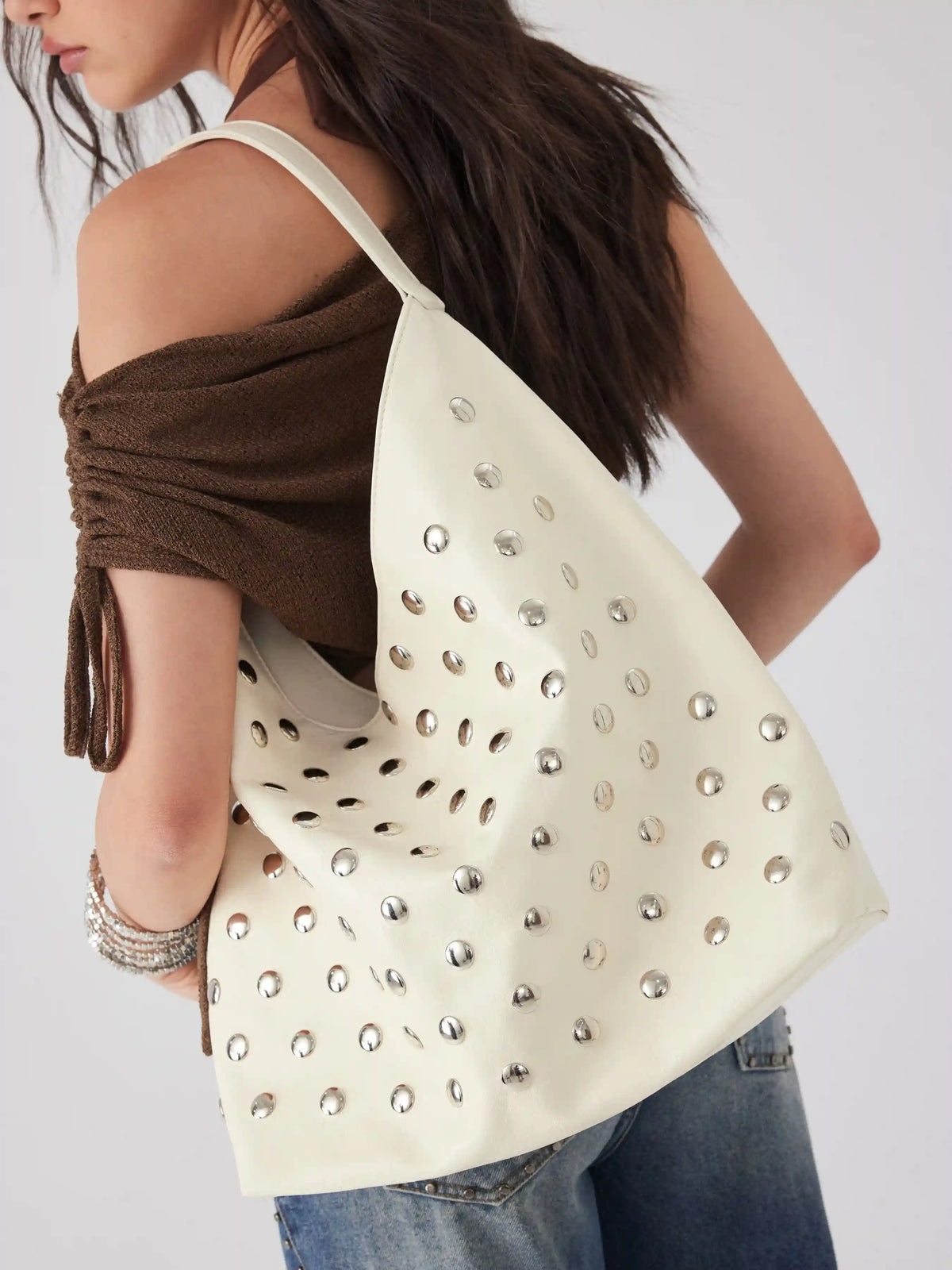 STUDDED TOTE BAG