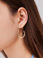 SLIM OVAL DESIGN  HOOP EARRINGS