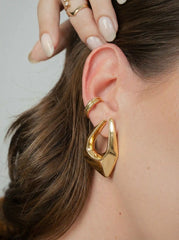 18K GOLD PLATED STAINLESS STEEL IRREGULAR DROP EARRINGS