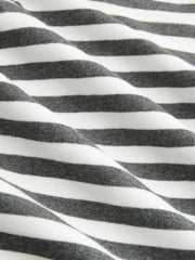 Cotton-blend Jacquard V-Neck Striped Ruched Tee
