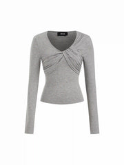 Round Neckline Ruched Top