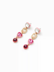 RHINESTONE DECOR GEOMETRIC DROP EARRINGS