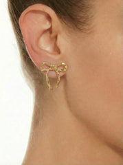 TEXTURED BOWKNOT STUD EARRINGS