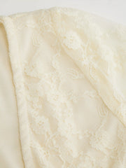 V-neck Floral Lace Ruched Top