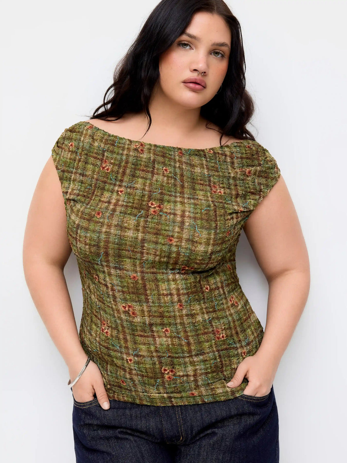 Floral Off-shoulder Ruched Blouse Curve & Plus