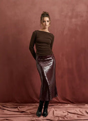 Wool-blend Knit Boat Neck Ruched Long Sleeve Top