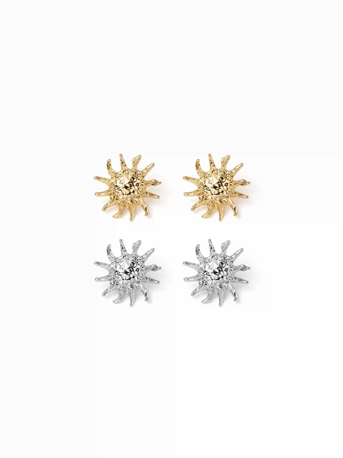 2 PAIRS SUN STUD EARRINGS
