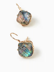 Geometric Gemstone Hoop Earrings