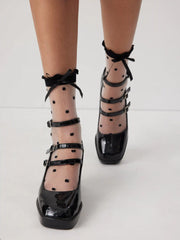POLKA DOT & BOWKNOT CREW SOCKS