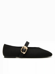 KNITTED BUCKLE MARY JANE FLATS
