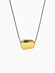 GLOSSY BEAN ADJUSTABLE PENDANT NECKLACE