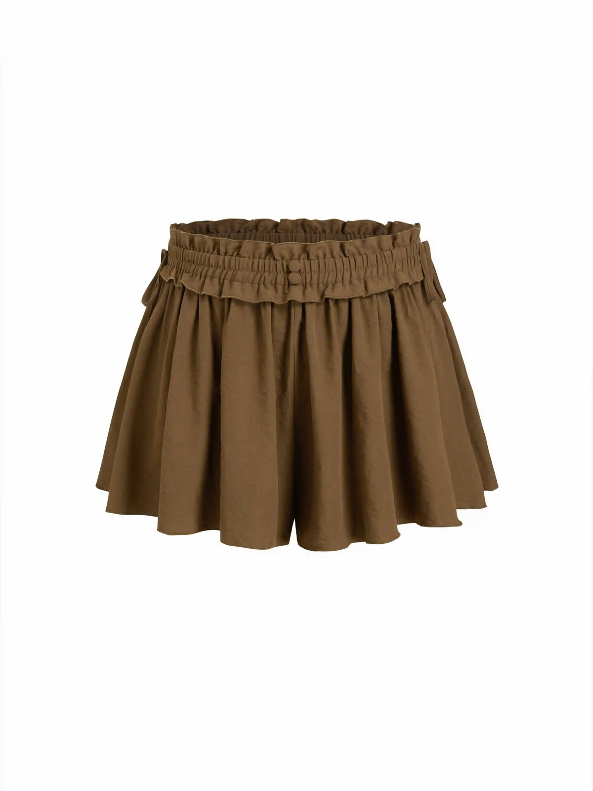 Cotton-blend Mid Rise Bowknot Pleated Shorts Curve & Plus