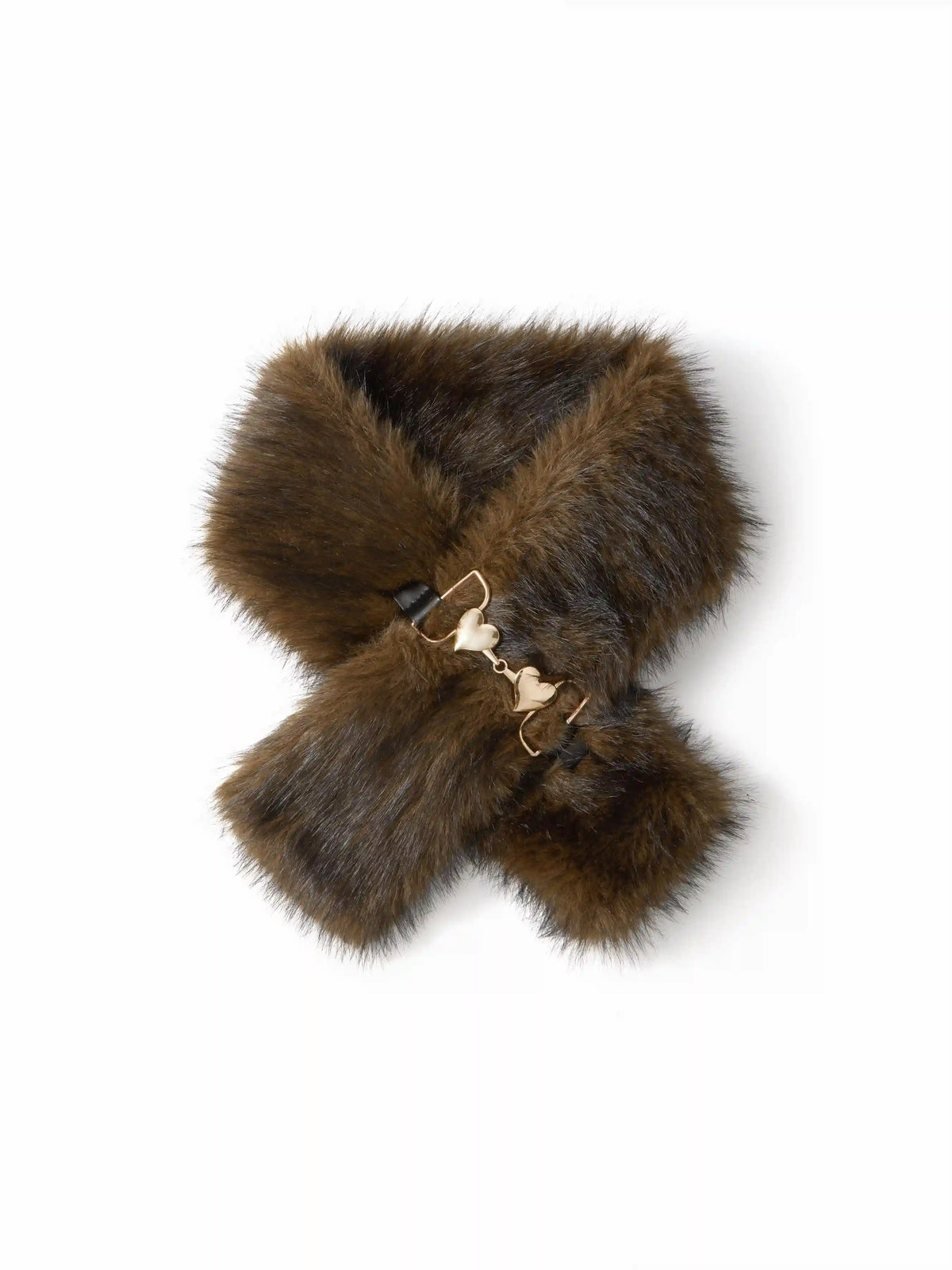 HEART BUCKLE FUZZY SCARF