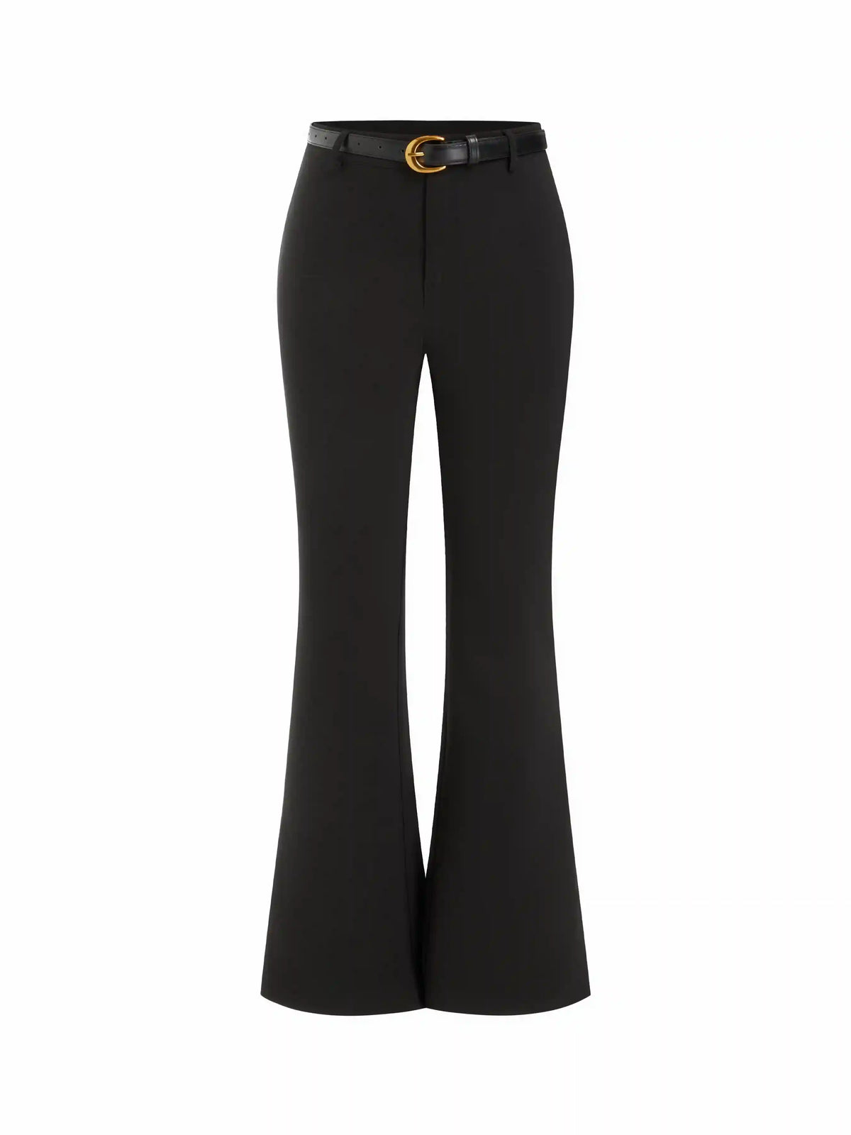 Low Rise Flared Trousers With Belt