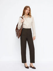 Mid Rise Asymmetrical Tapered Trousers