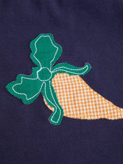 Cotton-blend Fruit Graphic Applique Short Sleeve Tee