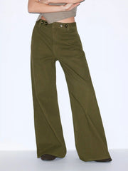 Cider Denim Cotton-blend Mid Rise Wide Leg Jeans