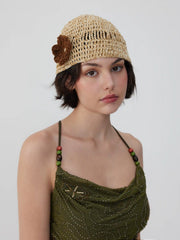 FLOWER KNITTED HAT
