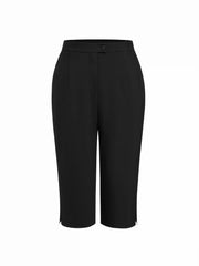 Mid Rise Solid Legging Capri Pants Curve & Plus