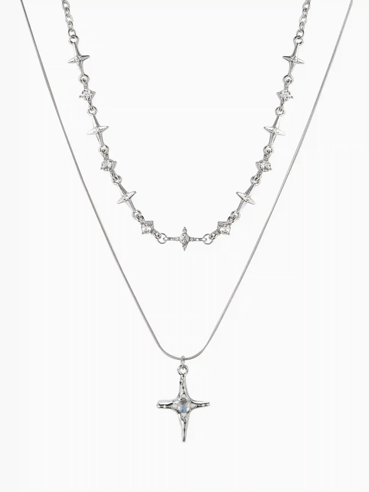 RHINESTONE STAR LAYERED NECKLACE