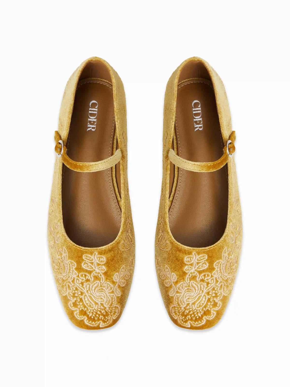 ROUND TOE EMBROIDERED  MARY JANE SHOES