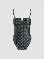 Shaping Floral V Wired One Piece Swimsuit