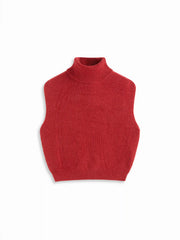 Knit High Neck Solid Vest