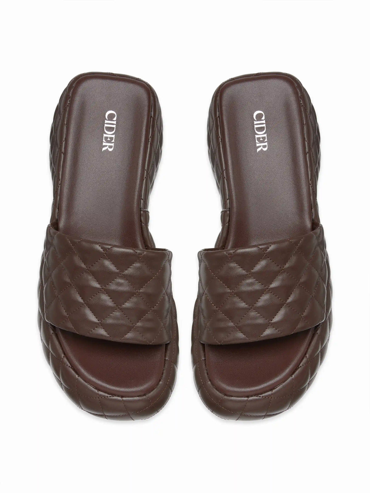 QUILTED PLATFORM WEDGE SANDALS