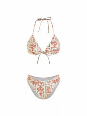 Halter Neckline Aztec Triangle Cheeky Bikini Set