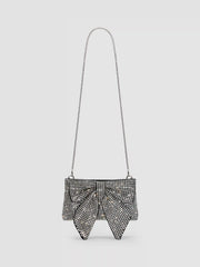 RHINESTONE BOW CLUTCH BAG