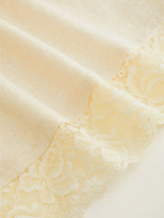 Cotton-blend Square Neck Lace Trim Tank Top