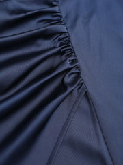 Solid Wrap Slit Midi Dress