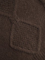 Round Neckline Geometric Knitted Vest