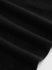 Thermal Cotton-blend Stand Collar Solid Mid-length Sleeve Tee