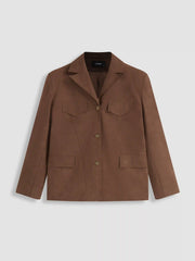 Suede Collar Oversized Shacket