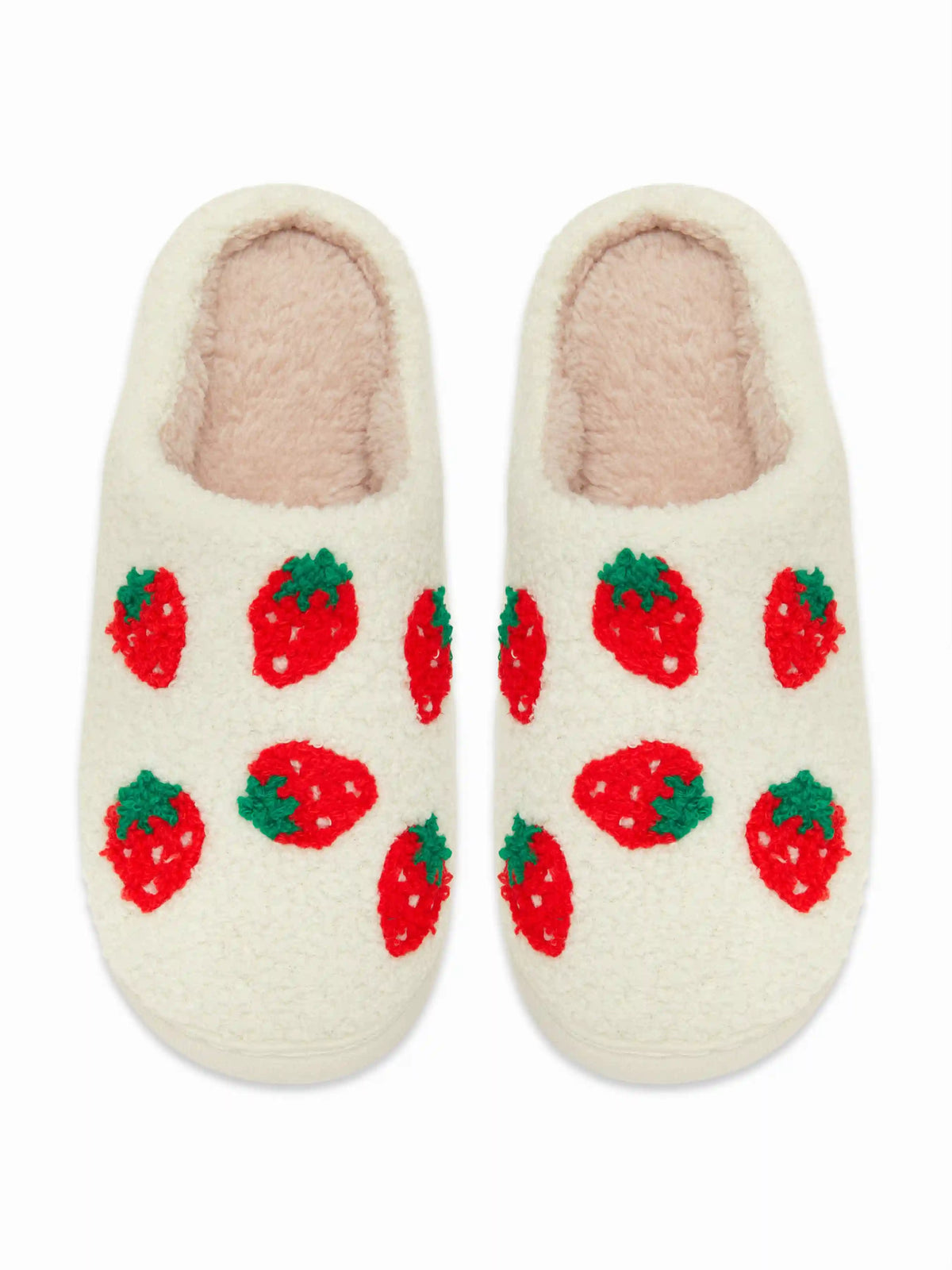 STRAWBERRY FUZZY SLIPPERS