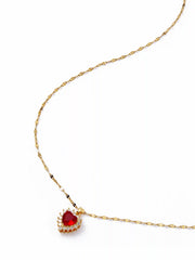 HEART & ZIRCON PENDANT NECKLACE