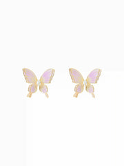 BUTTERFLY & RHINESTONE STUD EARRINGS